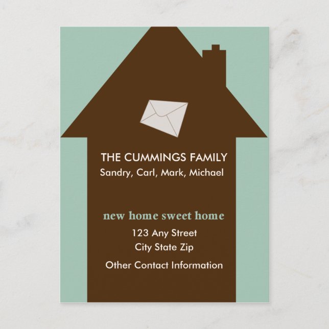 Cartão Postal De Anúncio Novo Cartão-postal Home Sweet Home (Frente)