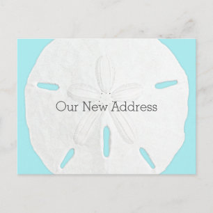 Cartão Postal De Anúncio Novo Endereço Costeiro do Dólar de Areia