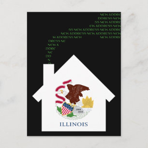 Cartão Postal De Anúncio novo endereço de Illinois