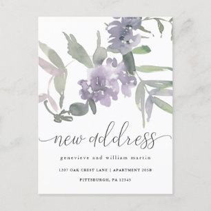 Cartão Postal De Anúncio Novo Endereço Delicar Alteração Floral de Endereço