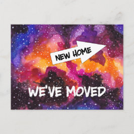 Cartão Postal De Anúncio Novo Endereço Engraçado na Movimentação do Espaço 