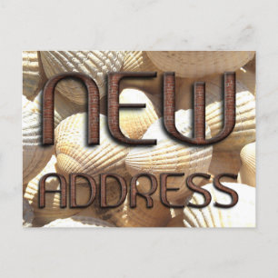 Cartão Postal De Anúncio Novo Endereço Engraçado Tipografia Bricks