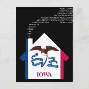 Cartão Postal De Anúncio novo endereço iowa