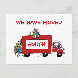 Cartão Postal De Anúncio Novo endereço que movemos 2 GAROTOS