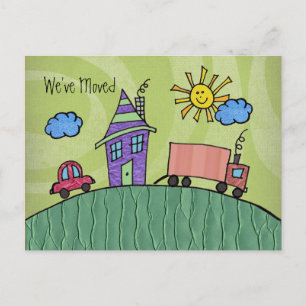 Cartão Postal De Anúncio Novo endereço que movemos a notificação da casa