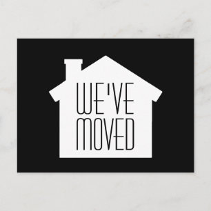 Cartão Postal De Anúncio Novo Endereço Simples da Home   Nós nos movemos de