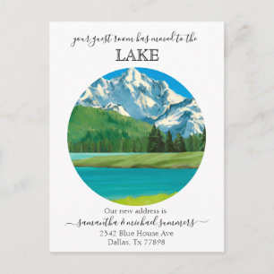 Cartão Postal De Anúncio Novo lago de lodge de Cabina em Movimento