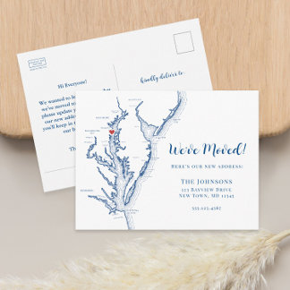 Cartão Postal De Anúncio Novo Mapa da Casa Annapolis Maryland Mudança