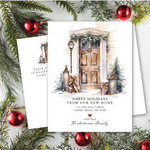 Cartão Postal De Anúncio Novo movimento da porta frontal inicial