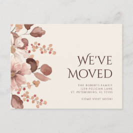 Cartão Postal De Anúncio Novo Terracotta Blush Movimento Floral