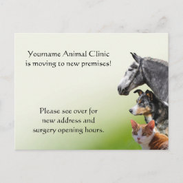 Cartão Postal De Anúncio Novo veterinário de endereço