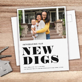 Cartão Postal De Anúncio NOVOS DIGS Foto simples Movimentação mínima modern