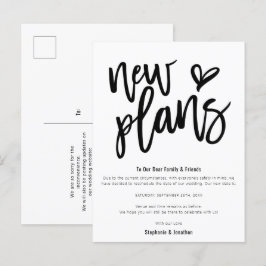 Cartão Postal De Anúncio Novos planos de casamento salvam data estilo scrip