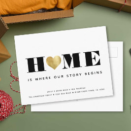 Cartão Postal De Anúncio Novos recém-casados Simples Movimentação Moderna M