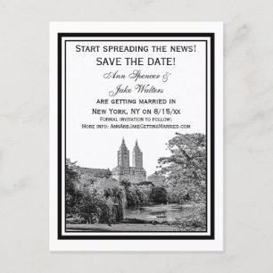 Cartão Postal De Anúncio NYC Centrl Pk Lake San Remo Etchd SQ Salvar Data