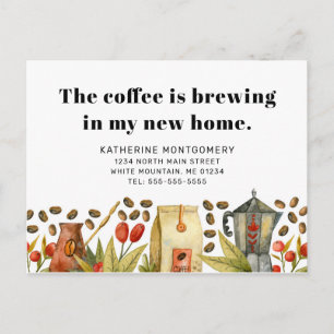 Cartão Postal De Anúncio O Café Está Sendo Preparado na Cota do Meu Novo La