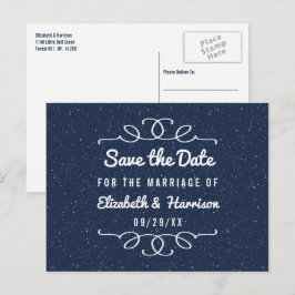 Cartão Postal De Anúncio O Casamento Da Noite Estrelada Salva A Data