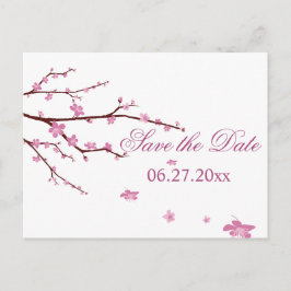 Cartão Postal De Anúncio O Casamento De Cherry Blossom Salva As Datas