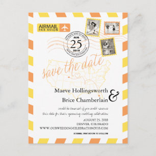 Cartão Postal De Anúncio O Endereço Aéreo Do Colorado Florida Salva A Data