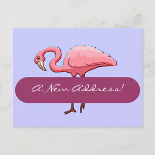Cartão Postal De Anúncio O endereço novo do flamingo cor-de-rosa retro do