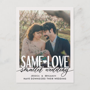 Cartão Postal De Anúncio O Mesmo Amor Casamento Menor   Atualização de Casa