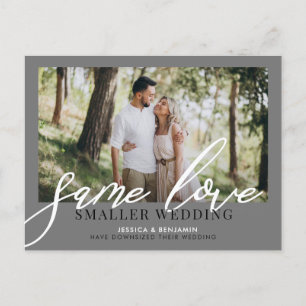 Cartão Postal De Anúncio O Mesmo Amor Casamento Menor Atualização de Casa