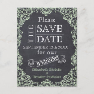 Cartão Postal De Anúncio O quadro do vintage e o casamento do quadro salvar