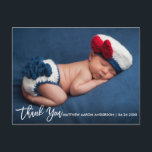 Cartão Postal De Anúncio Obrigado novo do bebê do roteiro moderno da escova<br><div class="desc">Obrigado novo do bebê do roteiro branco moderno da escova você cartão</div>