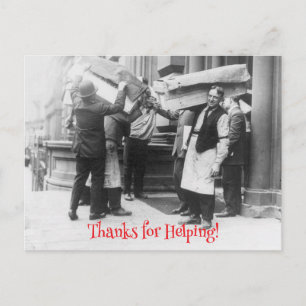 Cartão Postal De Anúncio Obrigado por Ajudar Com Foto Antiga Engraçada