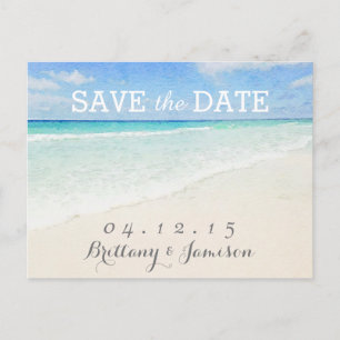 Cartão Postal De Anúncio Oceano em Aquarela   Postcard de Save the Date da 