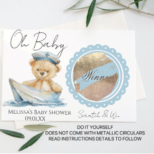 Cartão Postal De Anúncio Oh Bebê Marinheiro Chá de Bebê Oceano DIY Cartão d