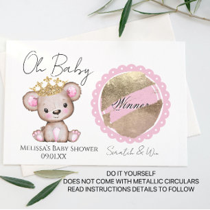 Cartão Postal De Anúncio Oh Urso Bebê Chã de Bebê DIY Cartão de Riscar