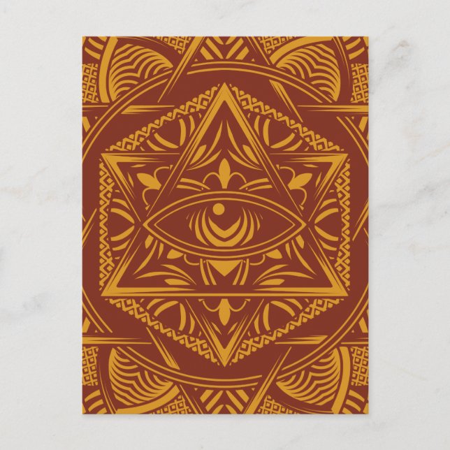 Cartão Postal De Anúncio Olhar Mandala de Viagem do Egito Antigo (Frente)