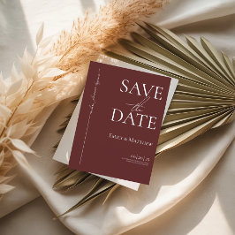 Cartão Postal De Anúncio Onde o Para Sempre Começa Burgundy Save The Date