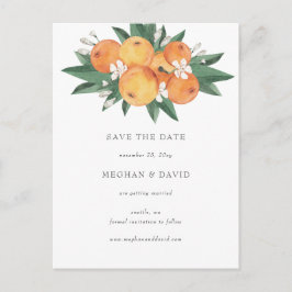Cartão Postal De Anúncio Orange Blossoms Citrus Botanical Save the Date