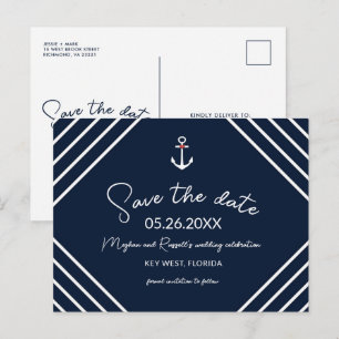 Cartão Postal De Anúncio Orçamento de âncora náutica para casamento na prai