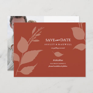 Cartão Postal De Anúncio Orçamento Salvar Data Terracotta