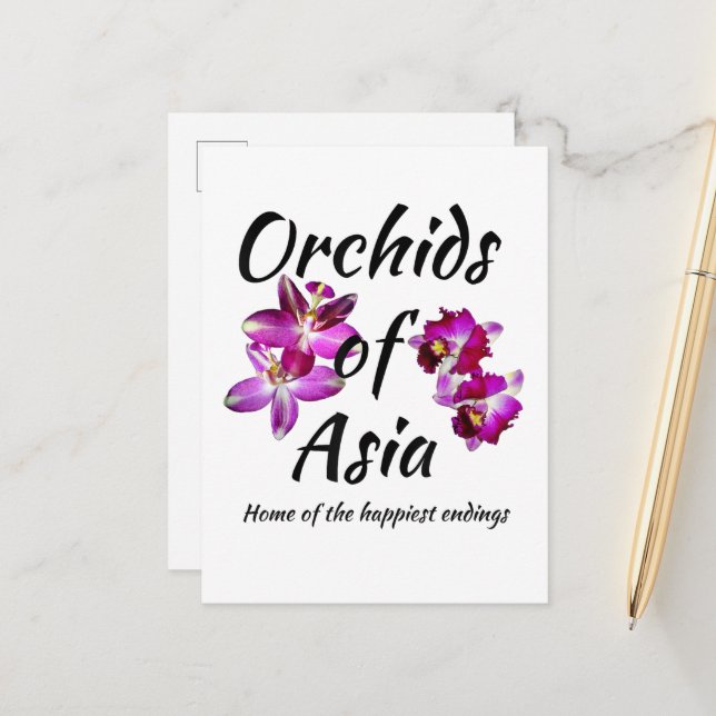 Cartão Postal De Anúncio Orquídeas da Ásia (Frente/Verso In Situ)