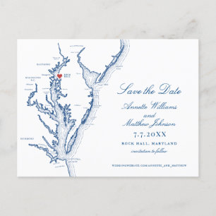 Cartão Postal De Anúncio Osprey Point Inn Rock Hall MD Salve a data