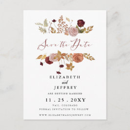 Cartão Postal De Anúncio outono Botânico Russo Salvar Data