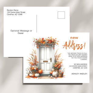 Cartão Postal De Anúncio Outono Novo Endereço Mudança