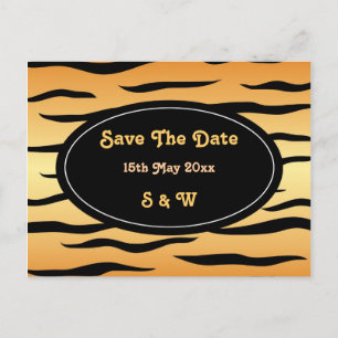 Cartão Postal De Anúncio Padrão de listras de animais de tamanho superior