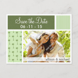 Cartão Postal De Anúncio Padrão de Palmeira Tropical