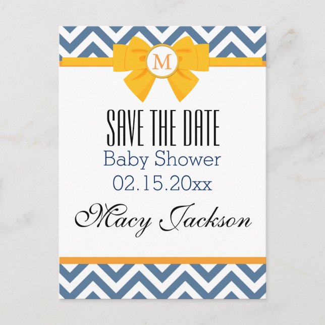 Cartão Postal De Anúncio Padrão de Zig Azul e Branco (Frente)