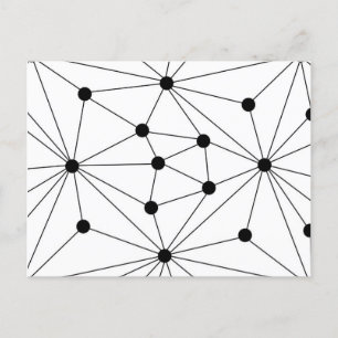 Cartão Postal De Anúncio Padrão geométrico Abstrato - preto e branco.