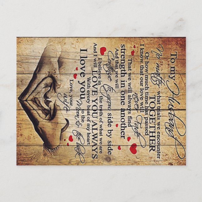 Cartão Postal De Anúncio Padre Birthday Gift | Carta Ao Meu Marido (Frente)