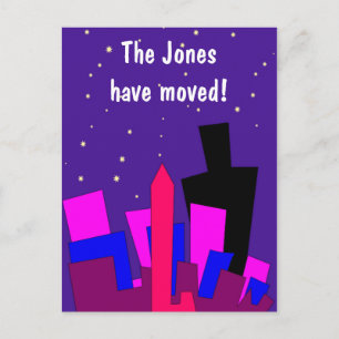 Cartão Postal De Anúncio Paisagem da Cidade Mudança de endereço postal