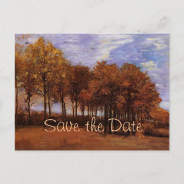 Cartão Postal De Anúncio Paisagem de Outono por Van Gogh. Salve a data