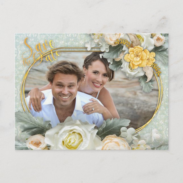 Cartão Postal De Anúncio Palas brancas, amarelas e brancas (Frente)