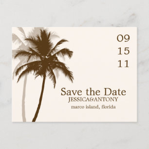 Cartão Postal De Anúncio Palmeiras Casamento Tropical Salve a Data